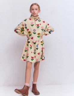 Boden Robes-Robe-sweat partiellement zippée Motif Sunflower Garden blanc calicot