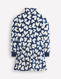 Boden Robes-Robe-sweat partiellement zippée Motif Collage Hearts bleu marine universitaire
