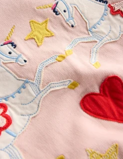 Boden Robes-Rob-sweat taille basse Appliqués rose craie