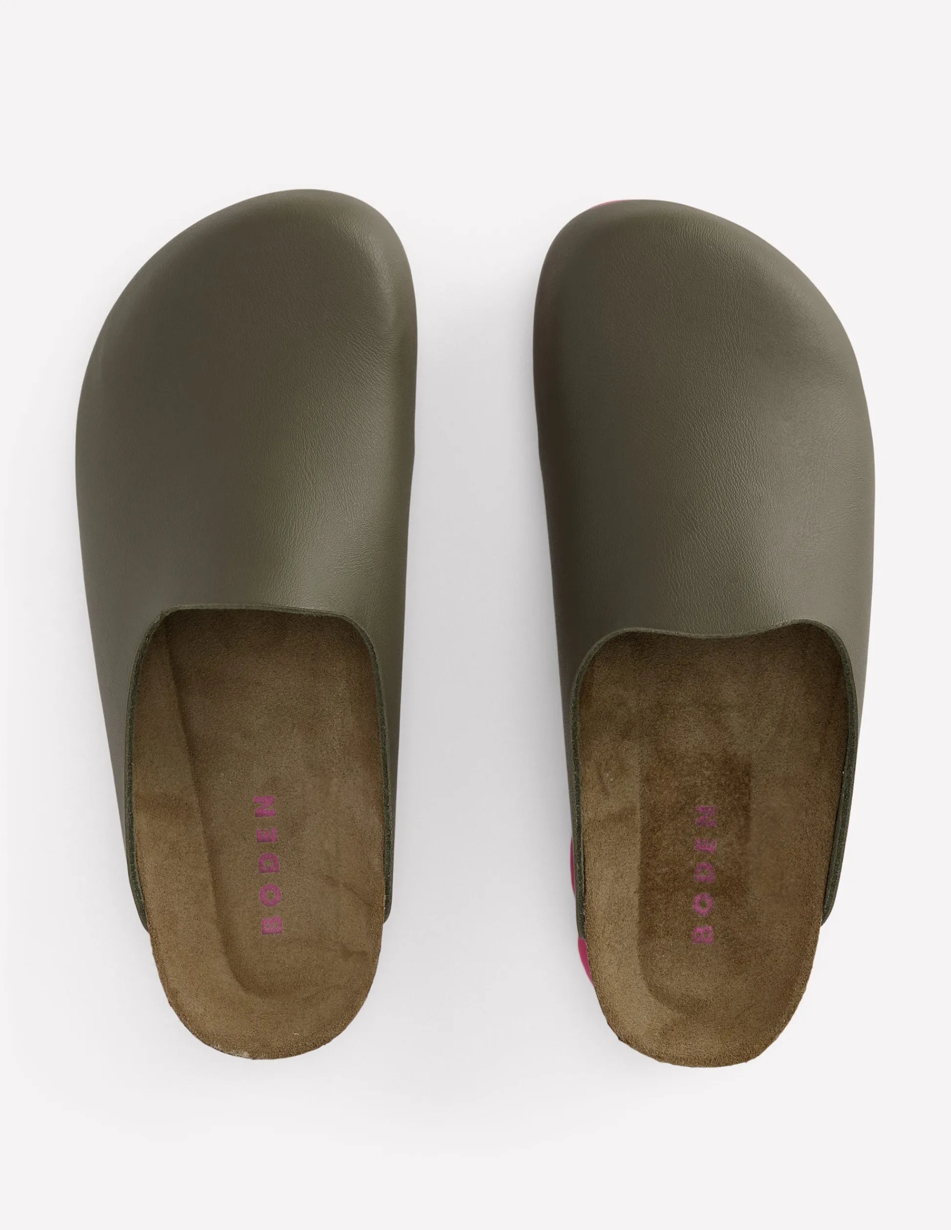 Boden Chaussures Plates|Sandales-Sabots colourblock Lyla Kaki/rose