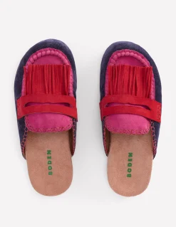 Boden Chaussures Plates-Sabots Etta façon mules avec franges Colourblock