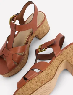 Boden Chaussures À Talons-Salomés compensées Fauve