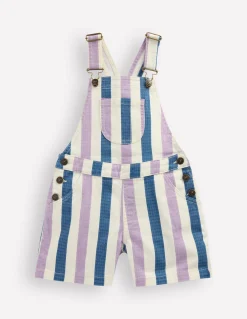 Boden Pantalons|Robes-Salopette courte Rayé violet/bleu marine