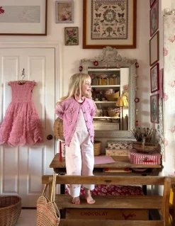 Boden Pantalons|Robes-Salopette large Rayé style coutil rose