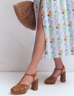 Boden Chaussures À Talons-Sandales à plateforme effet cage Fauve