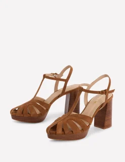 Boden Chaussures À Talons-Sandales à plateforme effet cage Fauve