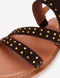 Boden Chaussures Plates|Sandales-Sandales asymétriques Chocolat amer