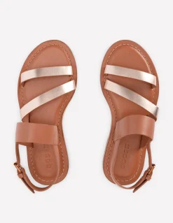 Boden Chaussures Plates|Sandales-Sandales asymétriques Fauve/doré