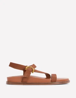 Boden Chaussures Plates|Sandales-Sandales asymétriques épaisses Daim fauve