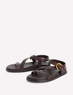 Boden Chaussures Plates|Sandales-Sandales asymétriques épaisses Chocolat