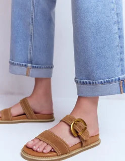 Boden Chaussures Plates|Sandales-Sandales Caryl à deux brides Fauve