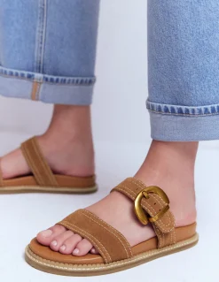 Boden Chaussures Plates|Sandales-Sandales Caryl à deux brides Fauve