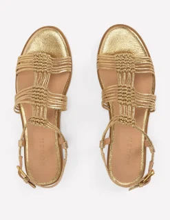 Boden Chaussures Plates|Sandales-Sandales nouées à brides multiples Doré