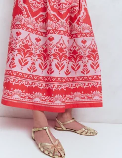 Boden Chaussures Plates|Sandales-Sandales plates effet cage Doré