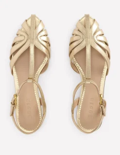 Boden Chaussures Plates|Sandales-Sandales plates effet cage Doré