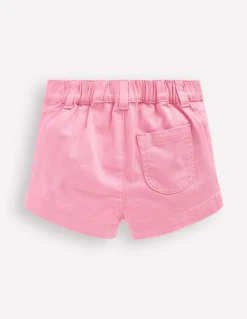 Boden Shorts-Short à poches plaquées Denim brodé rose