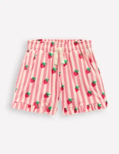 Boden Shorts|Ensembles Assortis-Short à volants en éponge Rayé Rouge Fraise