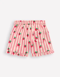 Boden Shorts|Ensembles Assortis-Short à volants en éponge Rayé Rouge Fraise