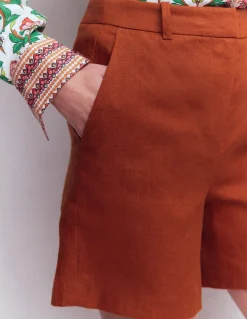 Boden Shorts-Short Belgravia en lin Orange brûlé