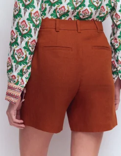Boden Shorts-Short Belgravia en lin Orange brûlé