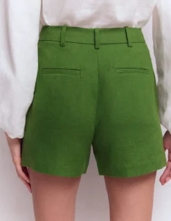 Boden Shorts-Short Belgravia en lin Vert promenade