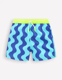 Boden Maillots & Tenues De Plage-Short de bain Vagues bleu
