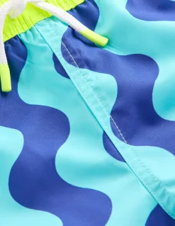 Boden Maillots & Tenues De Plage-Short de bain Vagues bleu