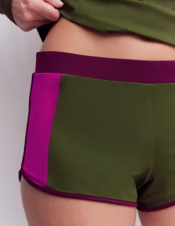 Boden Maillots De Bain-Short de bain Kaki, colourblock