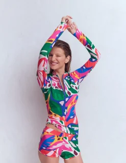 Boden Maillots De Bain-Short de bain Multi, motif Leafy Cascade