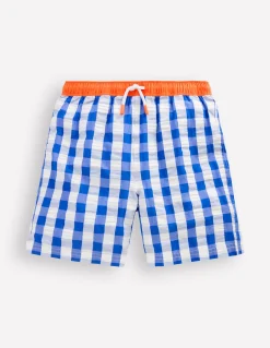 Boden Maillots & Tenues De Plage-Short de bain Vichy Bleu