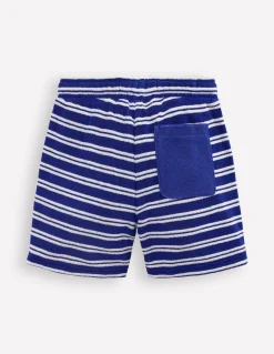 Boden Shorts-Short en éponge Bleu mazarine et ivoire