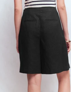 Boden Shorts-Short Highbury plissé en lin Noir