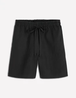 Boden Shorts-Short Islington en lin Noir