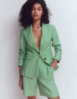 Boden Shorts|Ensembles Assortis-Short Kensington en lin Chambray vert aloe vera