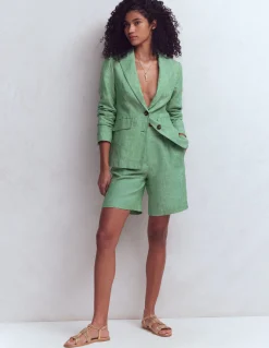 Boden Shorts|Ensembles Assortis-Short Kensington en lin Chambray vert aloe vera