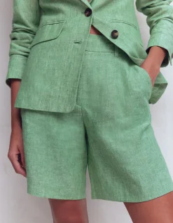Boden Shorts|Ensembles Assortis-Short Kensington en lin Chambray vert aloe vera
