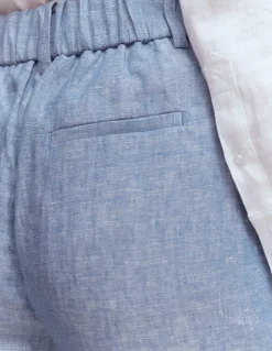 Boden Shorts-Short Kensington en lin Chambray Bleu