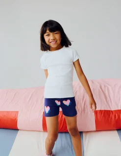 Boden Pantalons-Short pour faire la roue Motif Love Hearts bleu marine