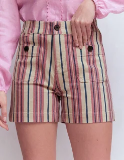 Boden Shorts-Short Primrose en jean Rayé rose