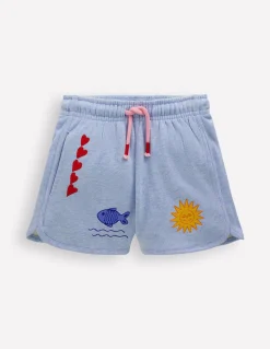 Boden Shorts|Ensembles Assortis-Short style boxe en jersey Brodé bleu