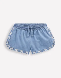 Boden Shorts-Short tissé à enfiler Bleu chambray