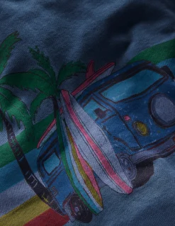 Boden Sweats|Tops & T-Shirts-Sweat à capuche graphique teint en pièce Van pour les vacances