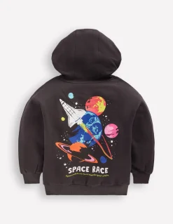 Boden Sweats|Tops & T-Shirts-Sweat à capuche motif avant et arrière Espace anthracite