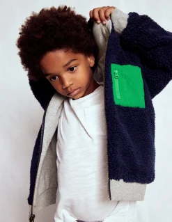 Boden Sweats|Tops & T-Shirts-Sweat à capuche réversible en borg Gris chiné