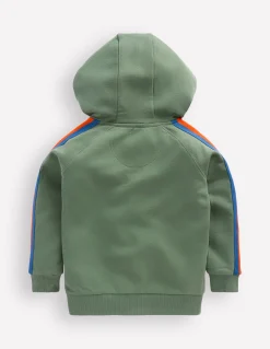 Boden Sweats|Tops & T-Shirts-Sweat à capuche zippé avec manches raglan Vert bouteille