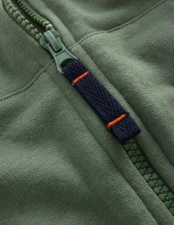 Boden Sweats|Tops & T-Shirts-Sweat à capuche zippé avec manches raglan Vert bouteille