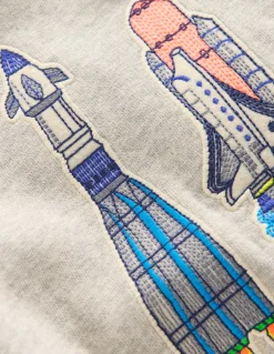 Boden Tops & T-Shirts|Sweats-Sweat à écussons Espace gris chiné