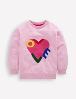Boden Ensembles Assortis|Sweats-Sweat Bobbie à appliqué Motif Love rose chiné