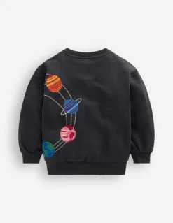 Boden Sweats|Tops & T-Shirts-Sweat brodé Motif spatial gris ombre