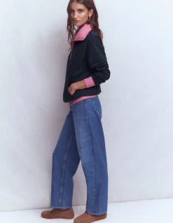 Boden Tops & T-Shirts-Sweat colourblock Rose et bleu marine